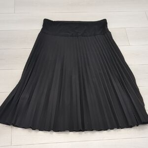 Maternity Black A-Line Pleated Skirt